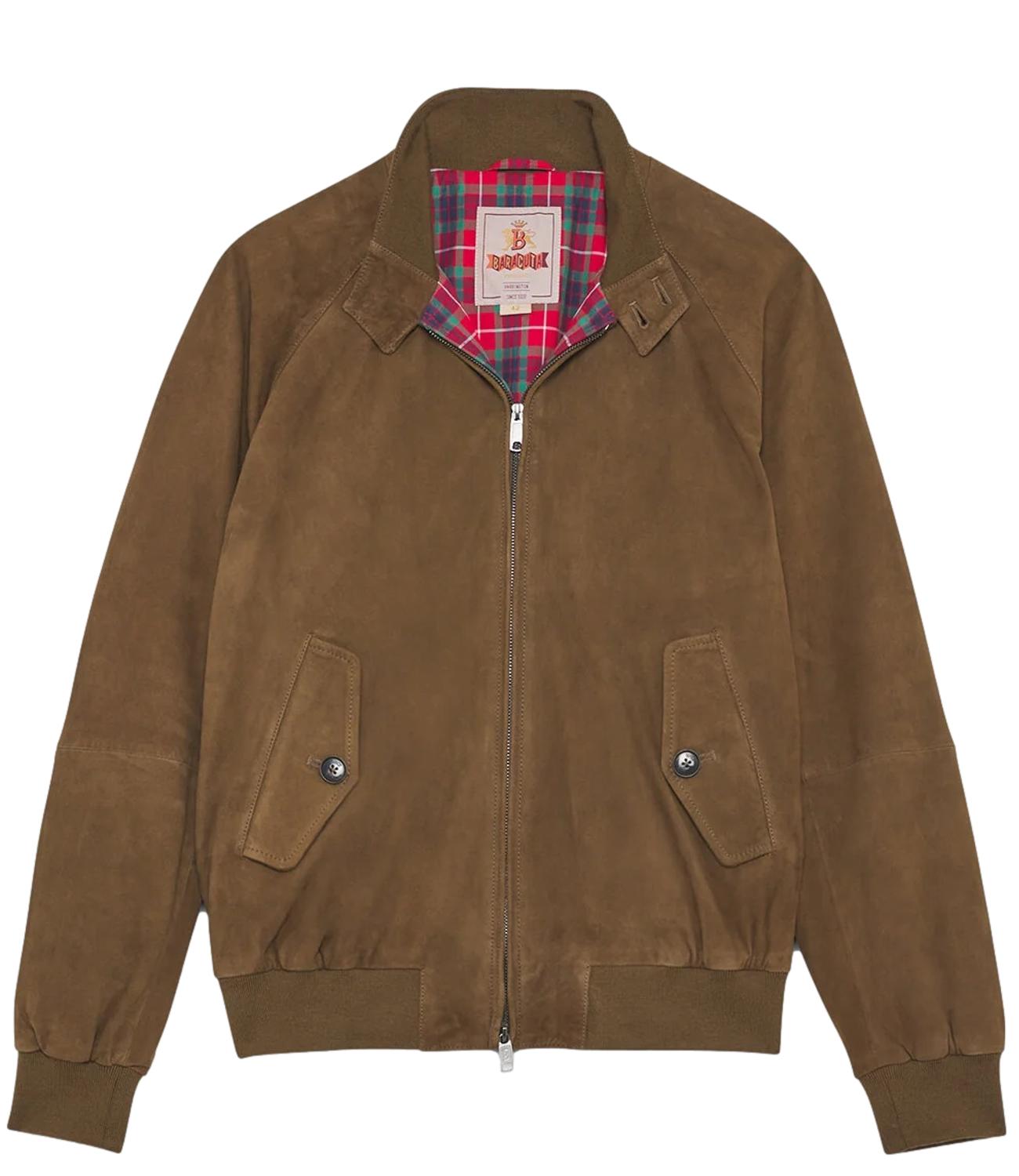 Giubbino G9 in suede scamosciata colore dark olive