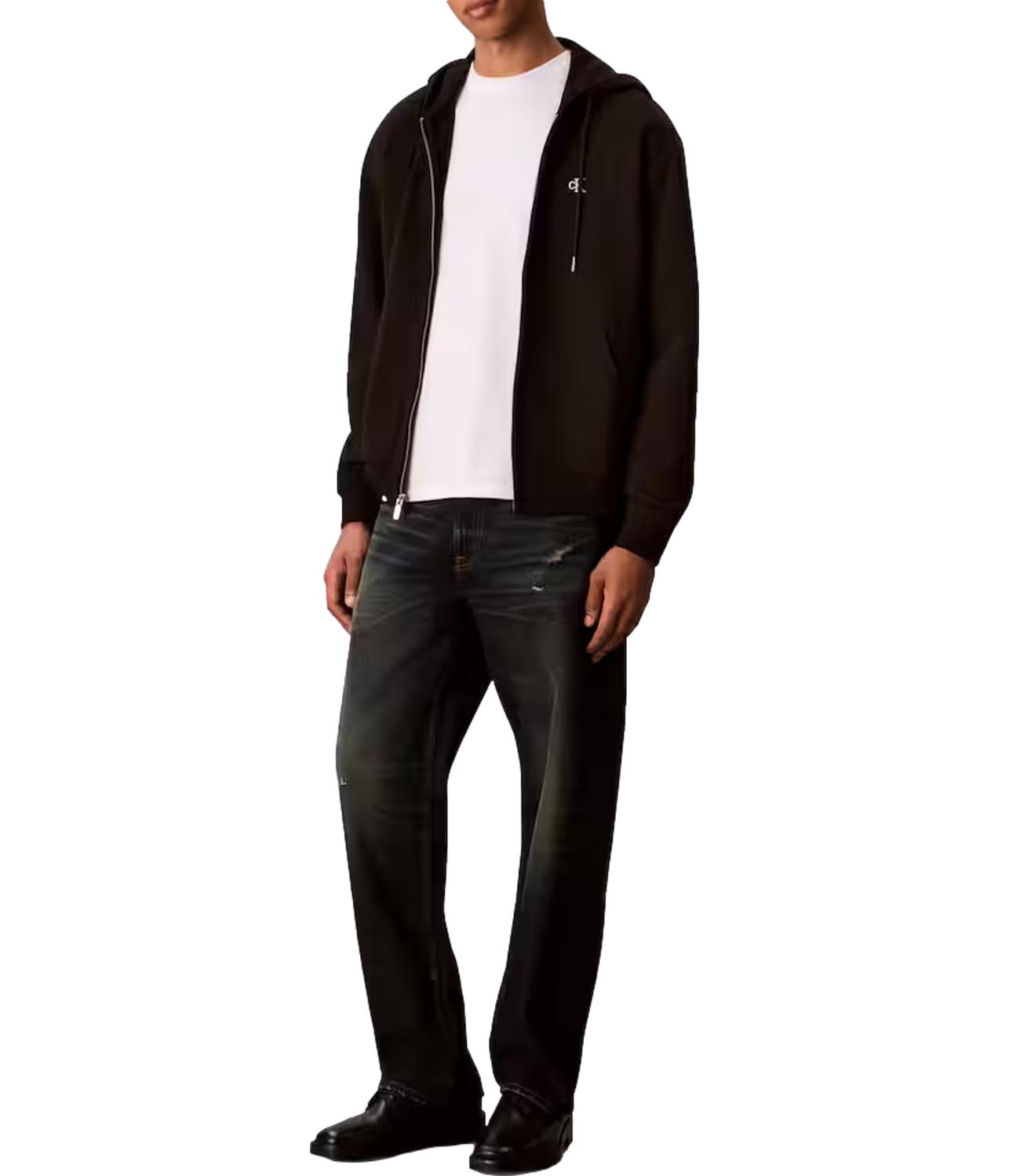 Felpa Calvin Klein nera con zip e cappuccio