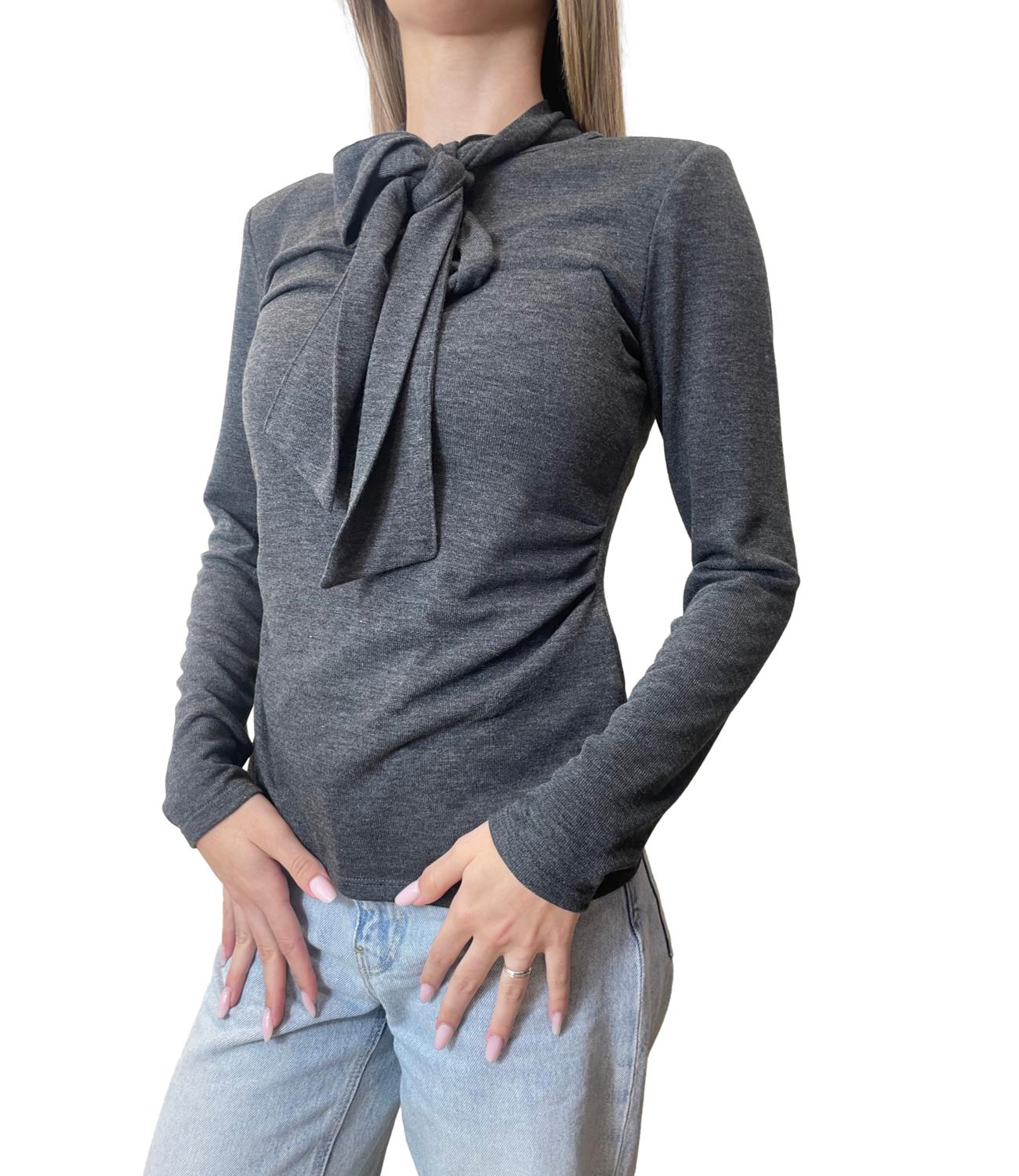 Dixie Maglia Fiocco Grigio Donna