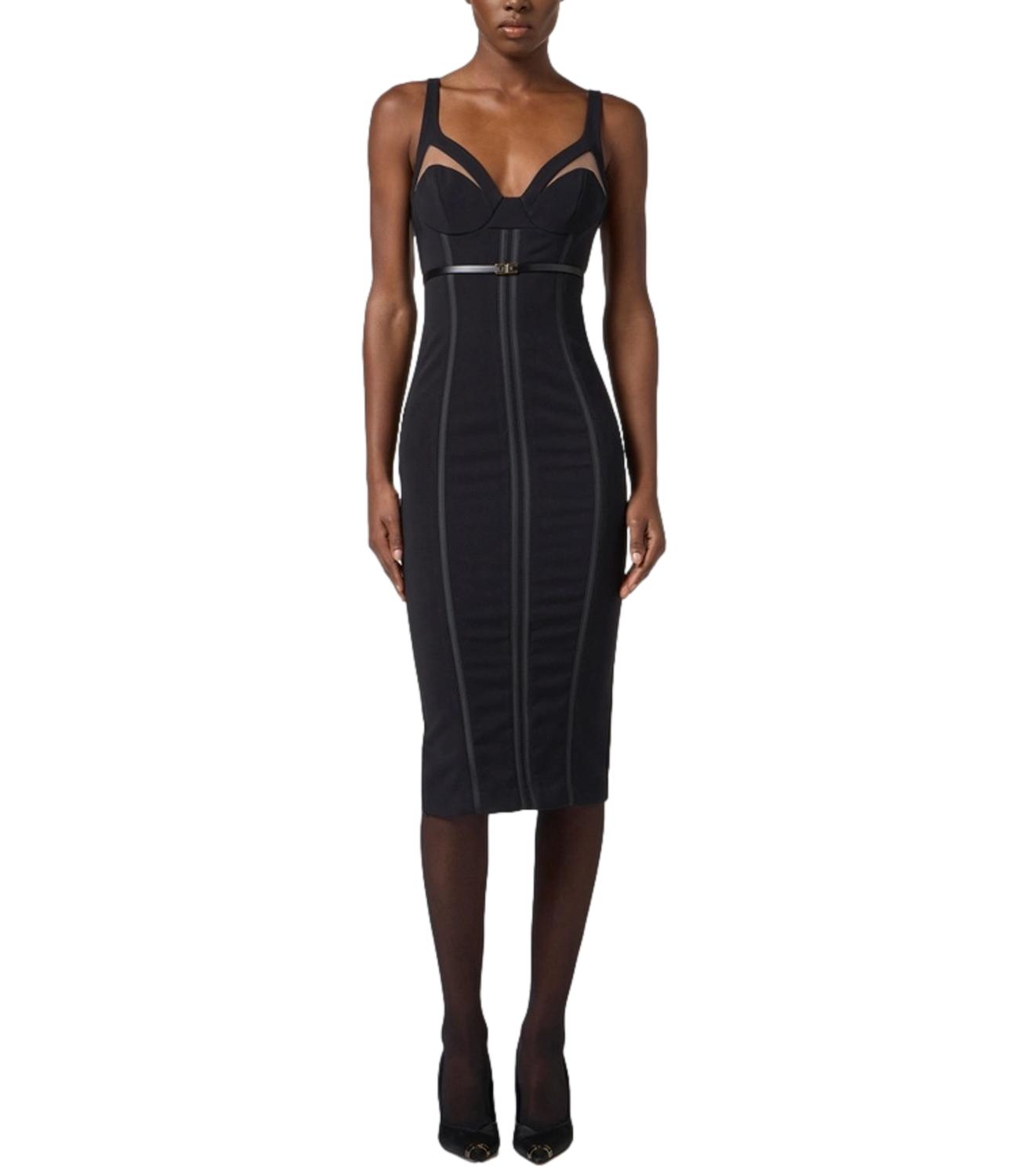 Elisabetta Franchi abito in crêpe nero donna