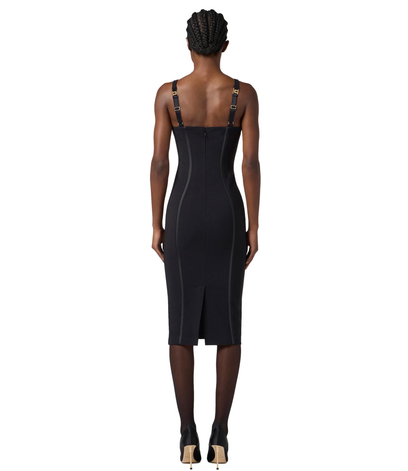 Elisabetta Franchi abito in crêpe nero donna