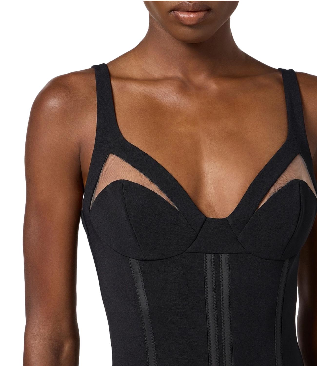 Elisabetta Franchi abito in crêpe nero donna