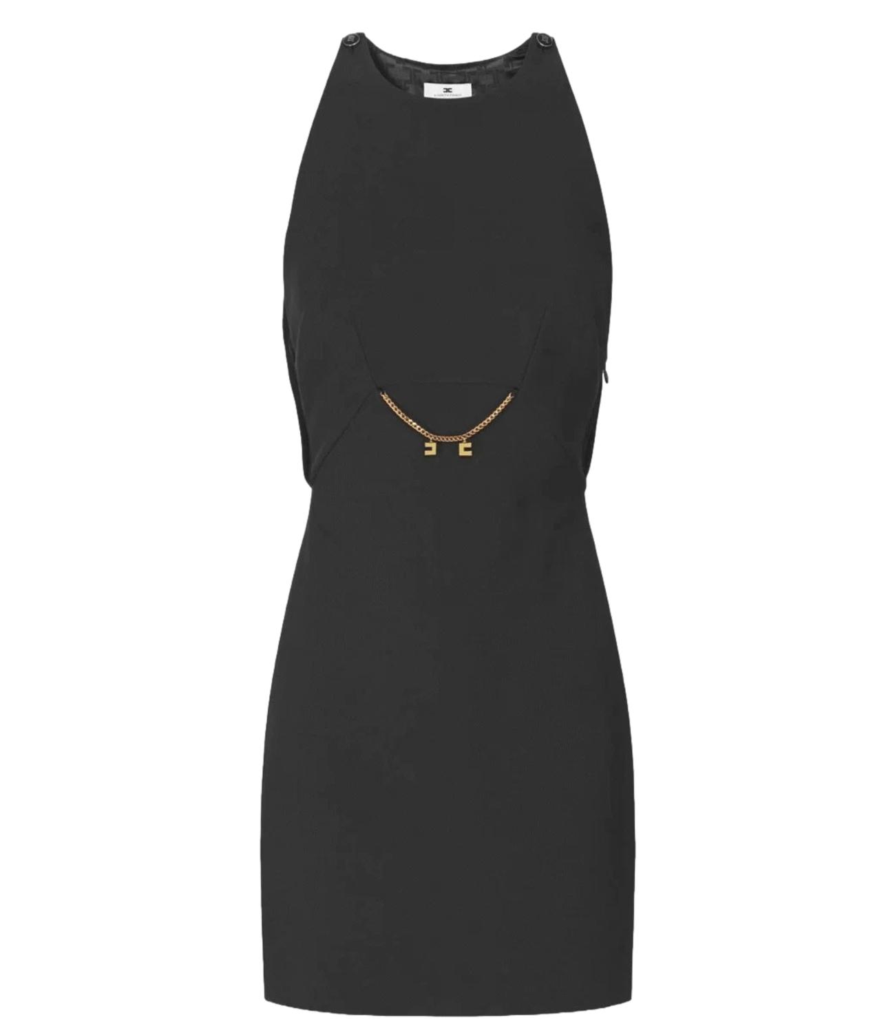 Elisabetta Franchi abito in georgette nero donna