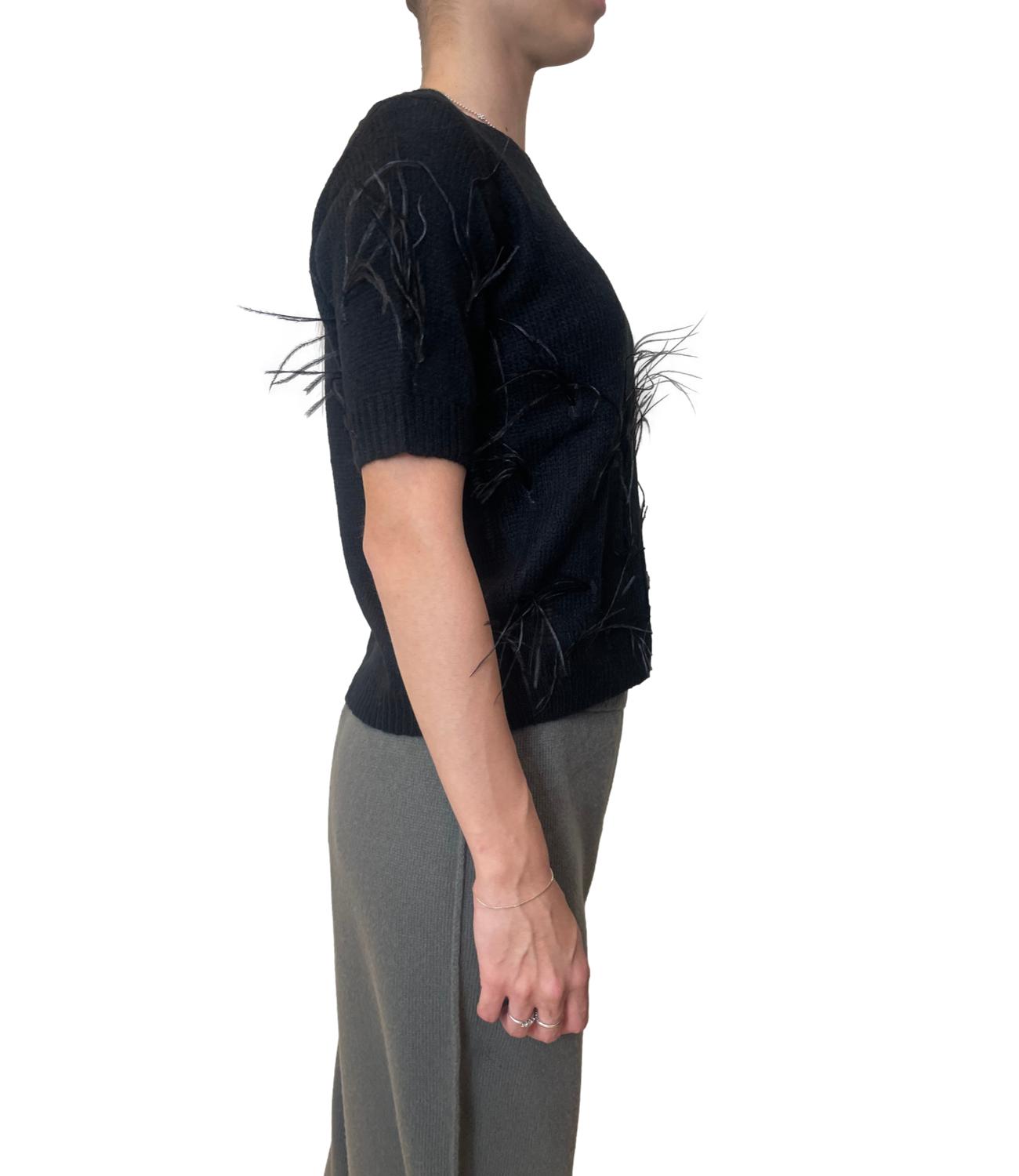 Fracomina Maglia Piume Nera Donna