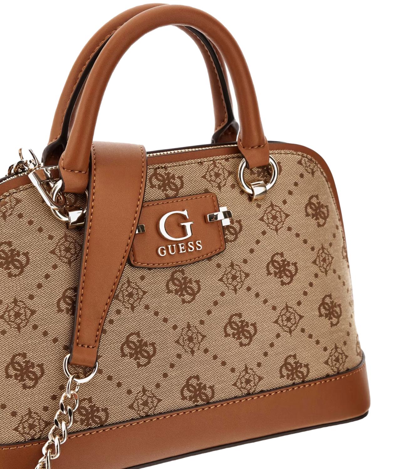 Guess Borsa Neda Dome Satchel Latte Donna