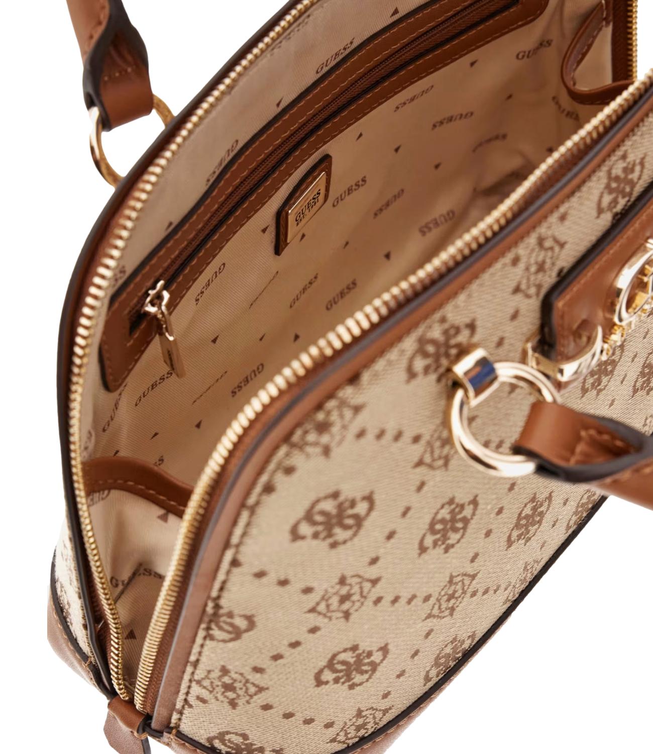 Guess Borsa Neda Dome Satchel Latte Donna