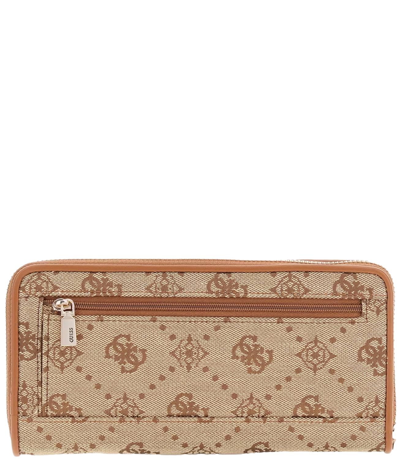 Guess Portafoglio Neda Slg Large Zip Around Latte Donna