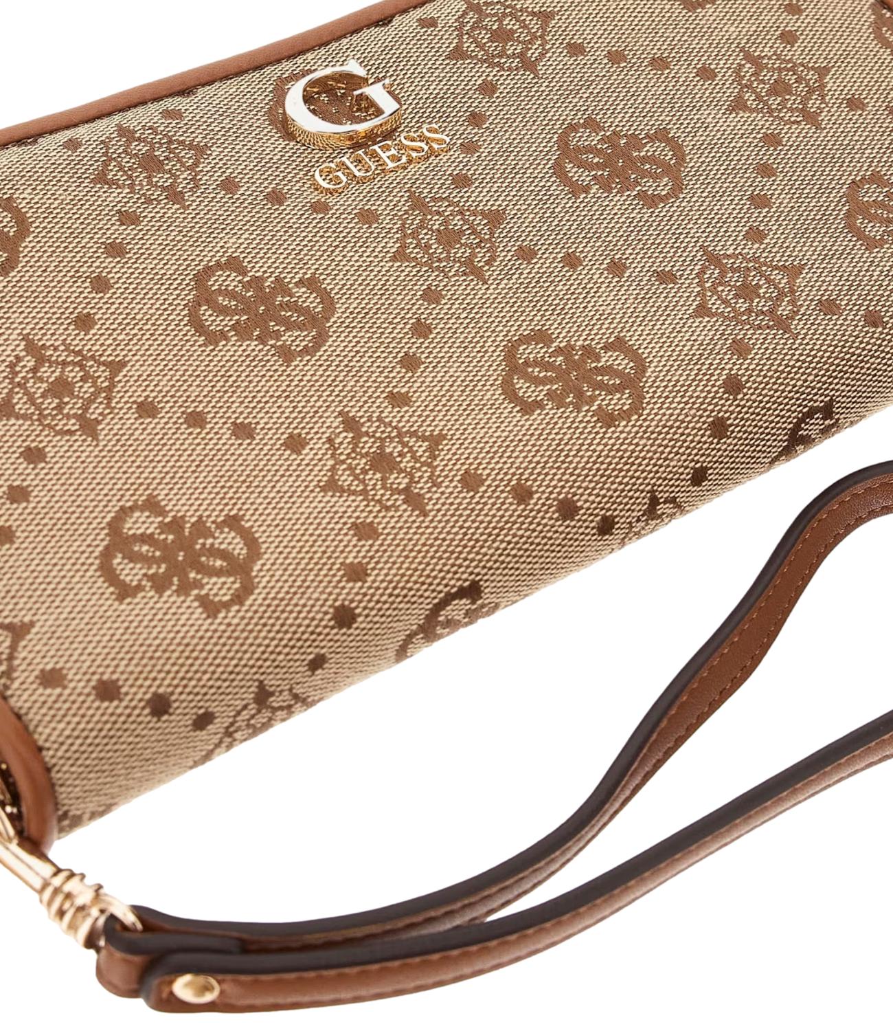 Guess Portafoglio Neda Slg Large Zip Around Latte Donna