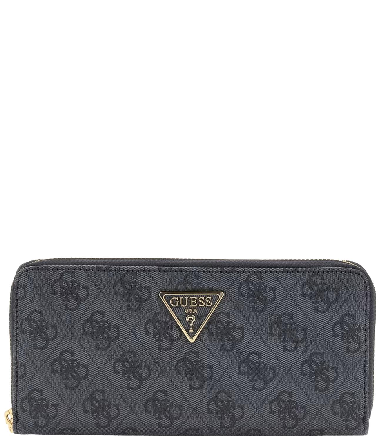 Guess Portafoglio Laurel Ii Slg Large Zip Around Nero Donna