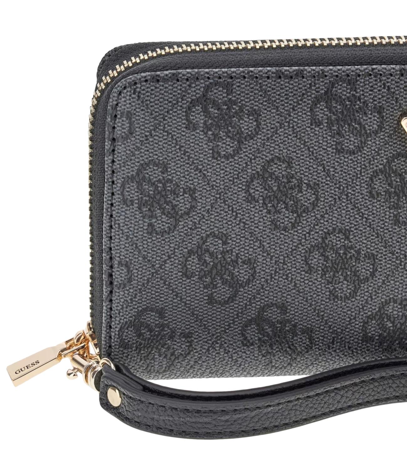Guess Portafoglio Laurel Ii Slg Large Zip Around Nero Donna