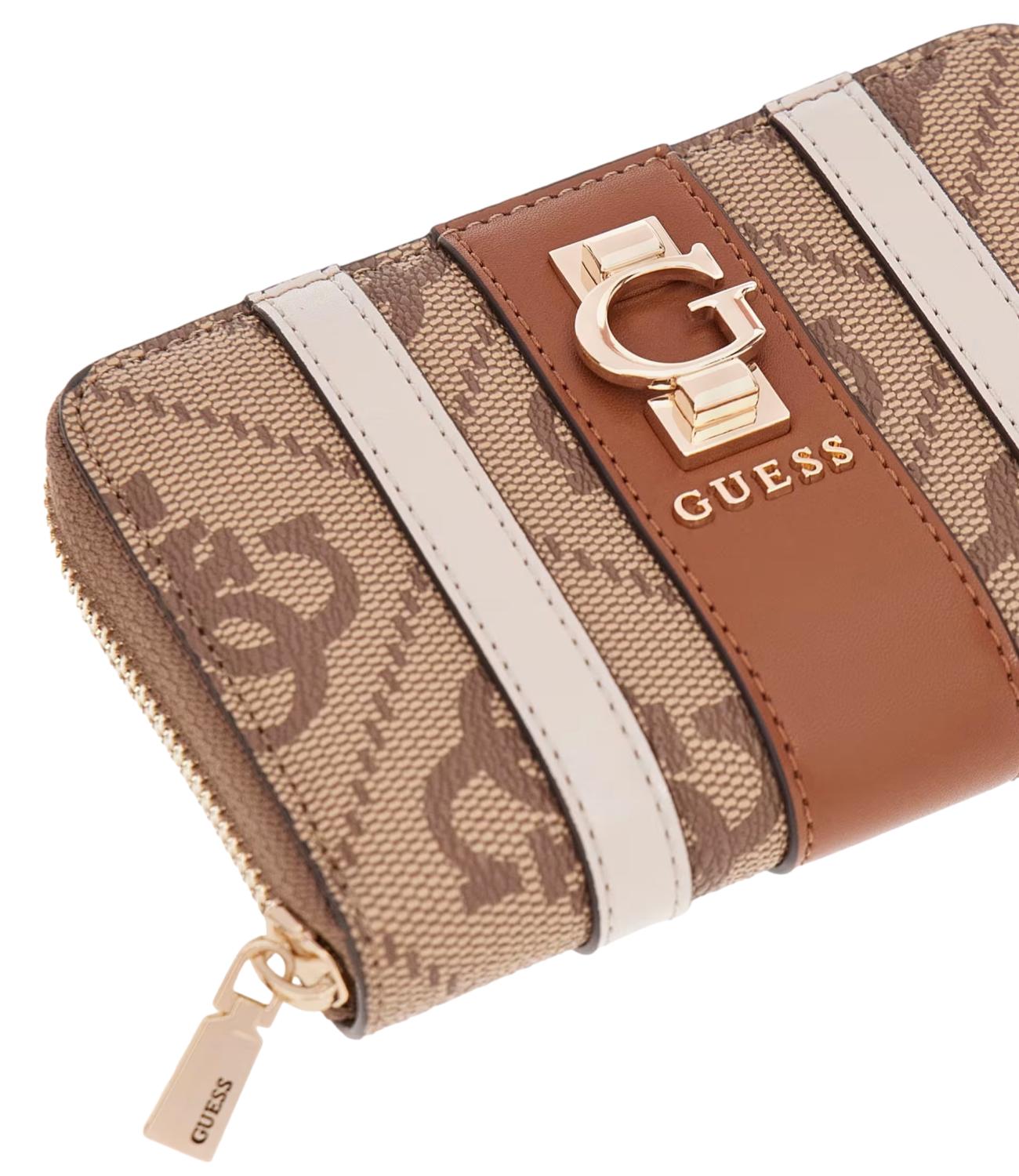 Guess Portafoglio Erenia Slg Medium Zip Around Latte Donna