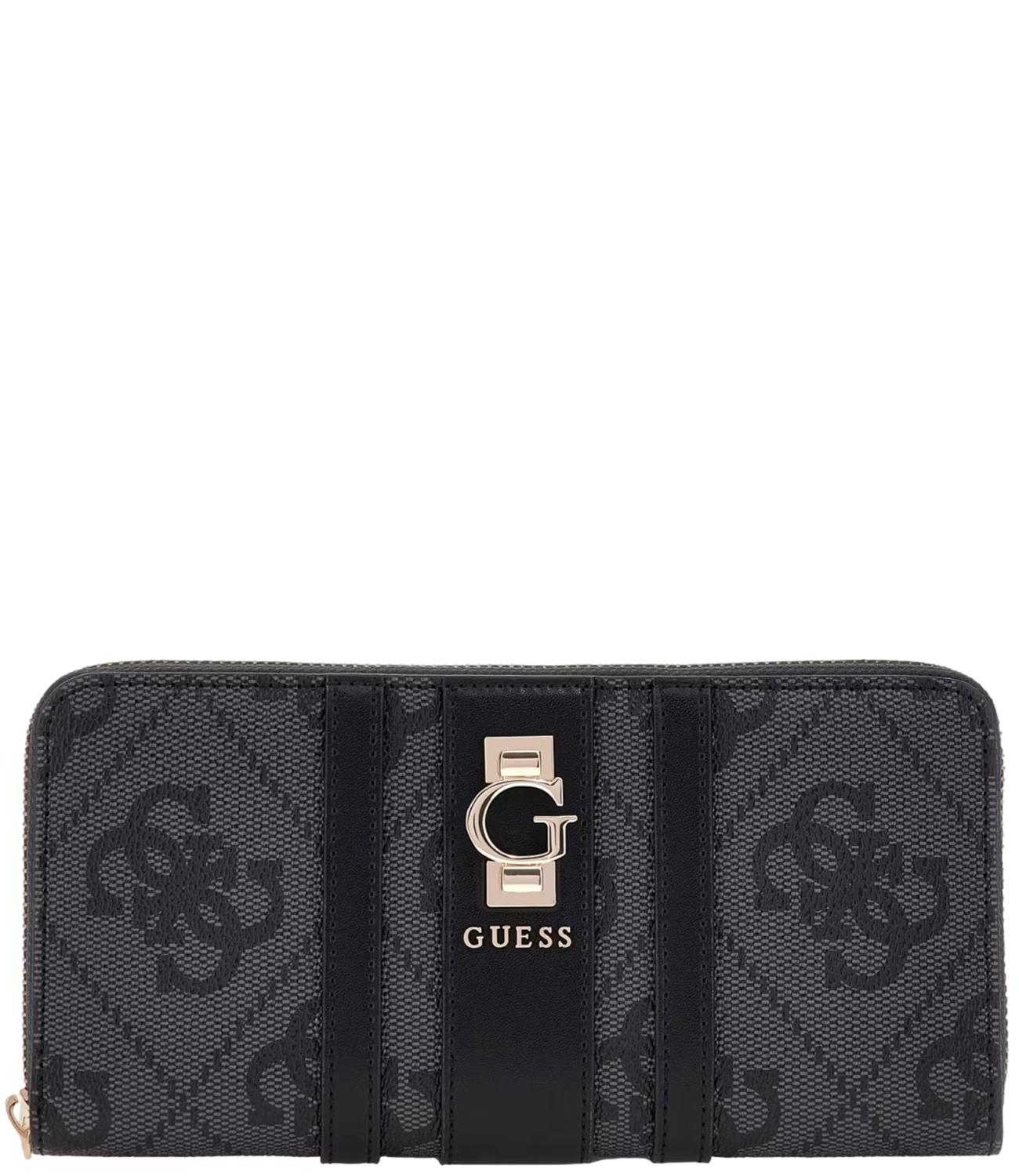 Guess Portafoglio Erenia Slg Large Zip Around Nero Donna