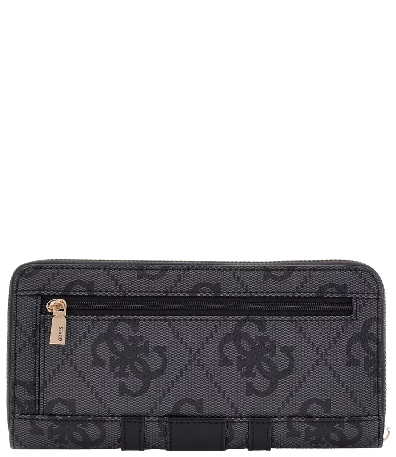 Guess Portafoglio Erenia Slg Large Zip Around Nero Donna