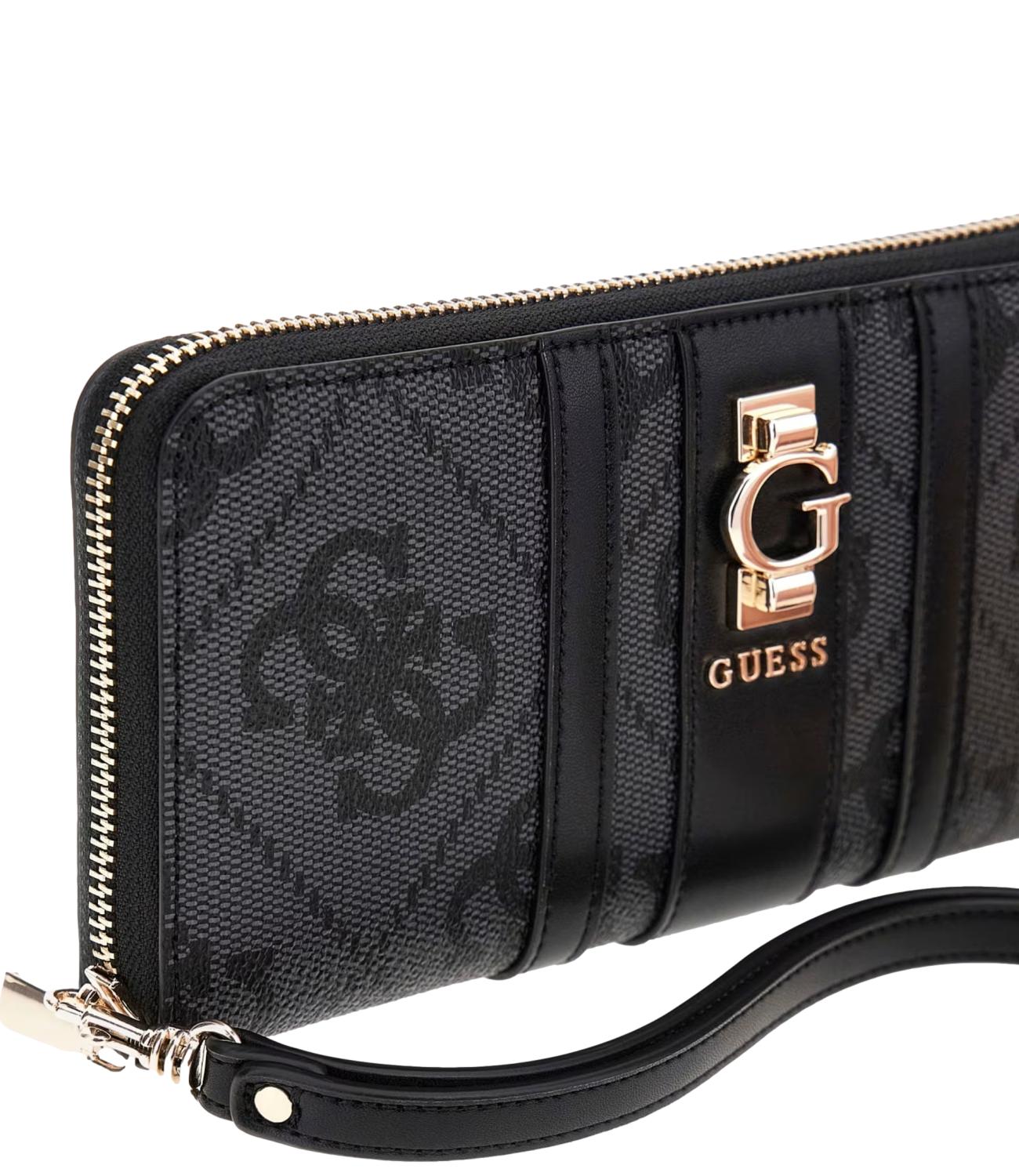Guess Portafoglio Erenia Slg Large Zip Around Nero Donna
