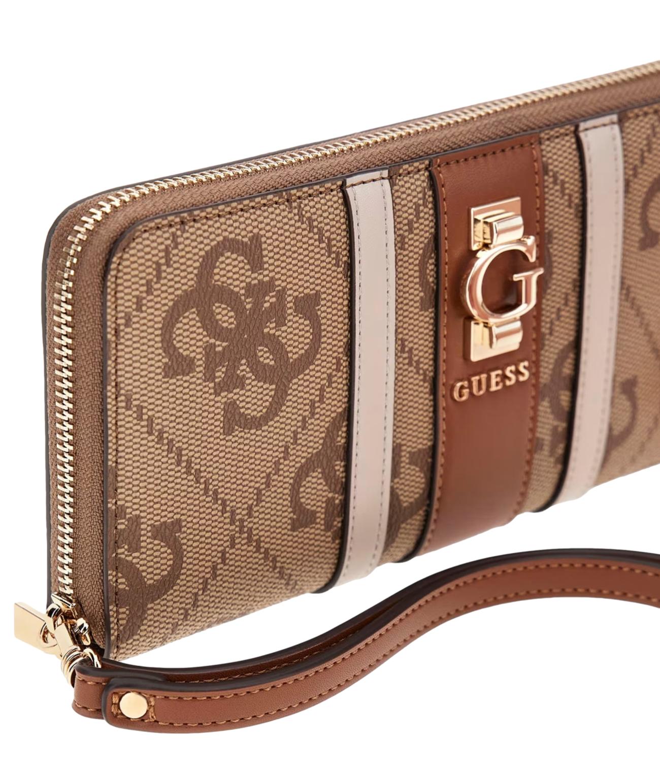 Guess Portafoglio Erenia Slg Large Zip Around Latte Donna