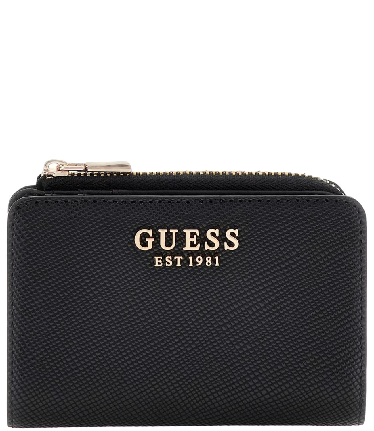 Guess Portafoglio Laurel Ii Slg Zip Arnd Crd Cse Nero Donna