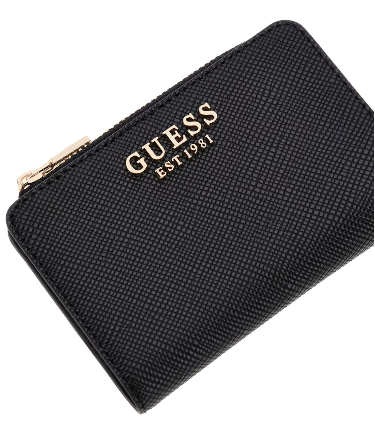 Guess Portafoglio Laurel Ii Slg Zip Arnd Crd Cse Nero Donna