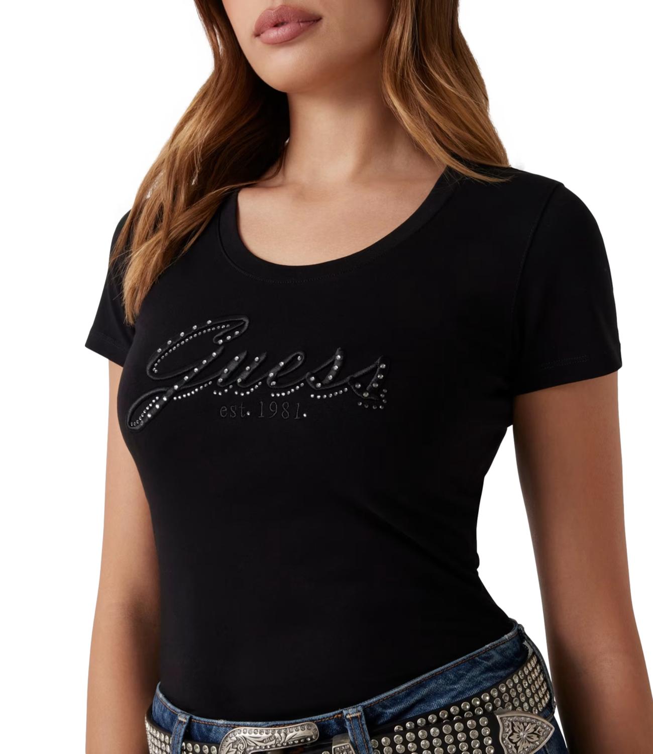 Guess T-Shirt Jet Black A996 da Donna