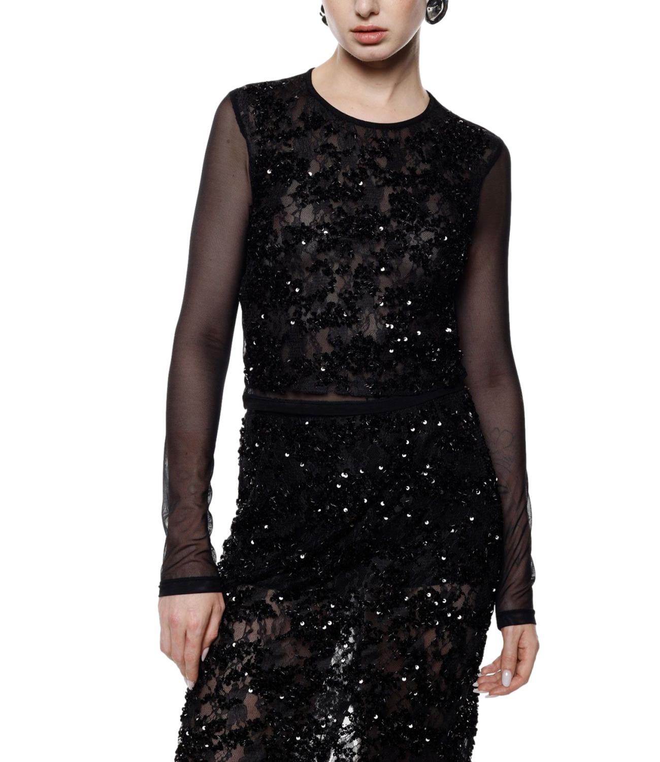 Imperial T-shirt Paillettes Nero Donna