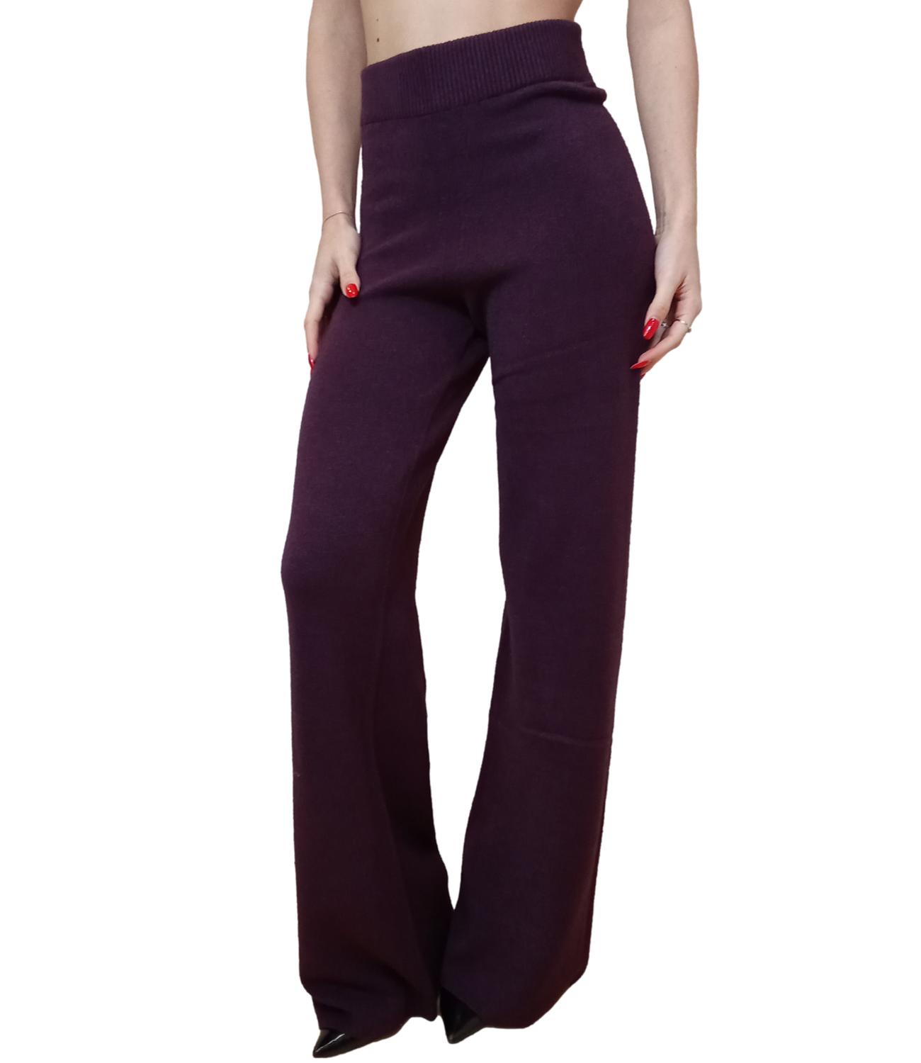 Kontatto Pantalone Morbido Melanzana Donna
