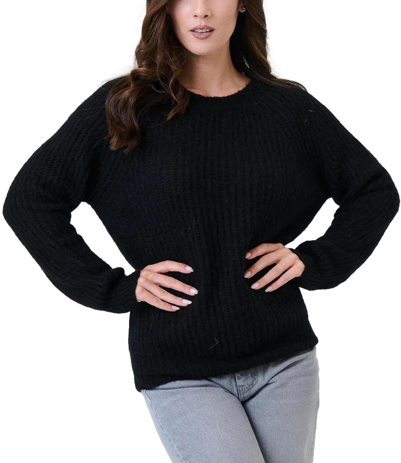 Kontatto Maglia Girocollo Nero Donna