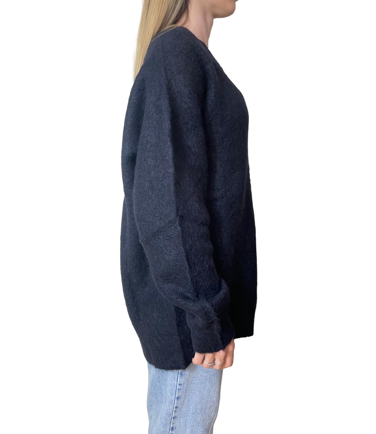 Kontatto Cardigan Lungo Nero Donna