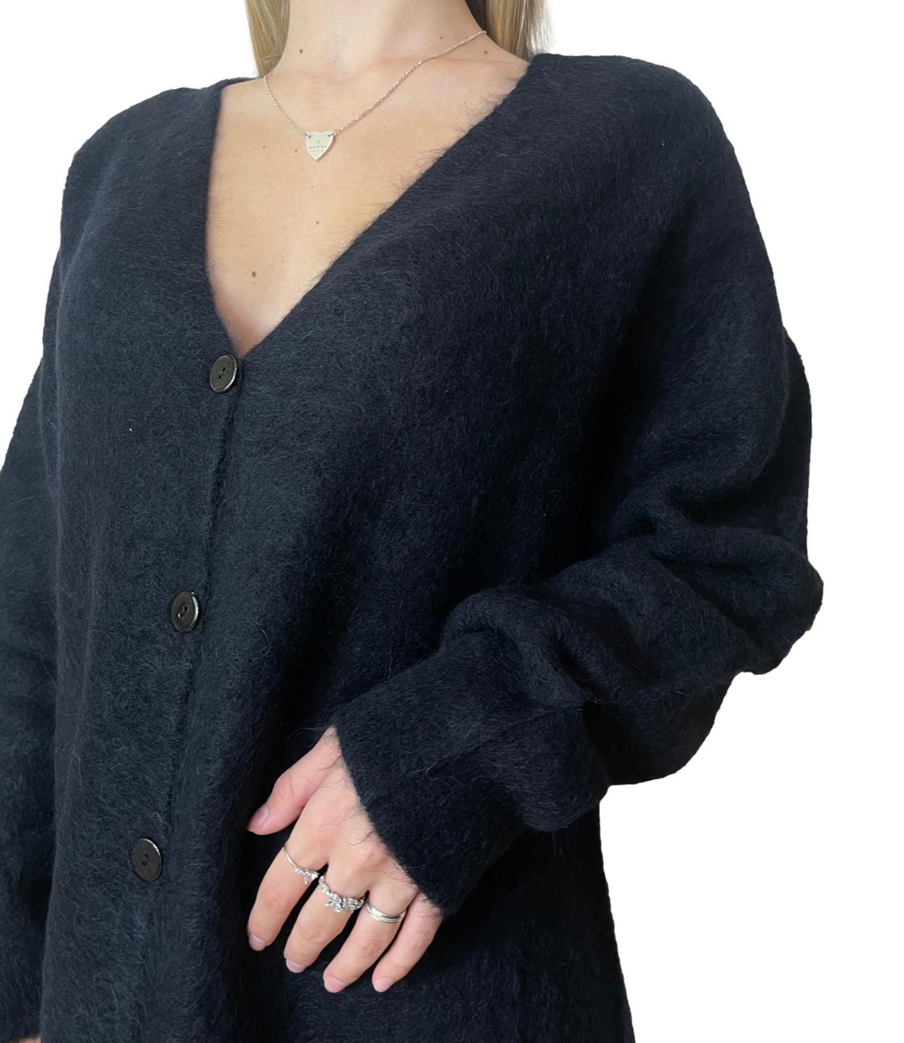 Kontatto Cardigan Lungo Nero Donna