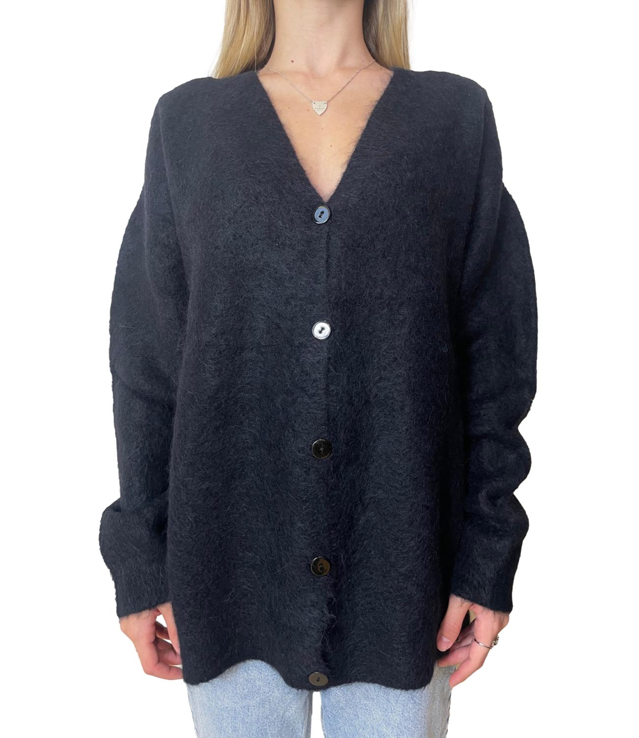 Kontatto Cardigan Lungo Nero Donna