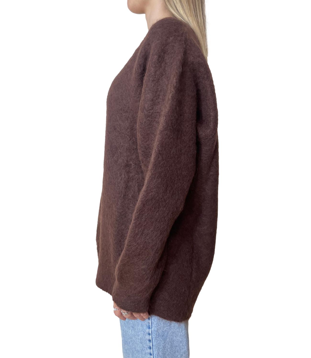 Kontatto Cardigan Lungo Mogano Donna
