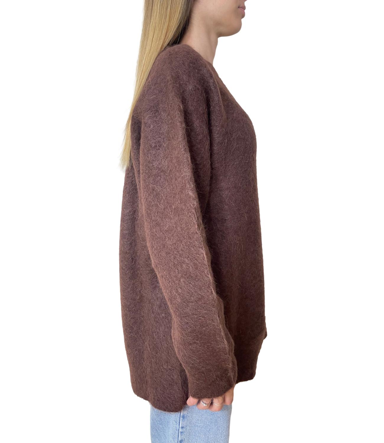 Kontatto Cardigan Lungo Mogano Donna
