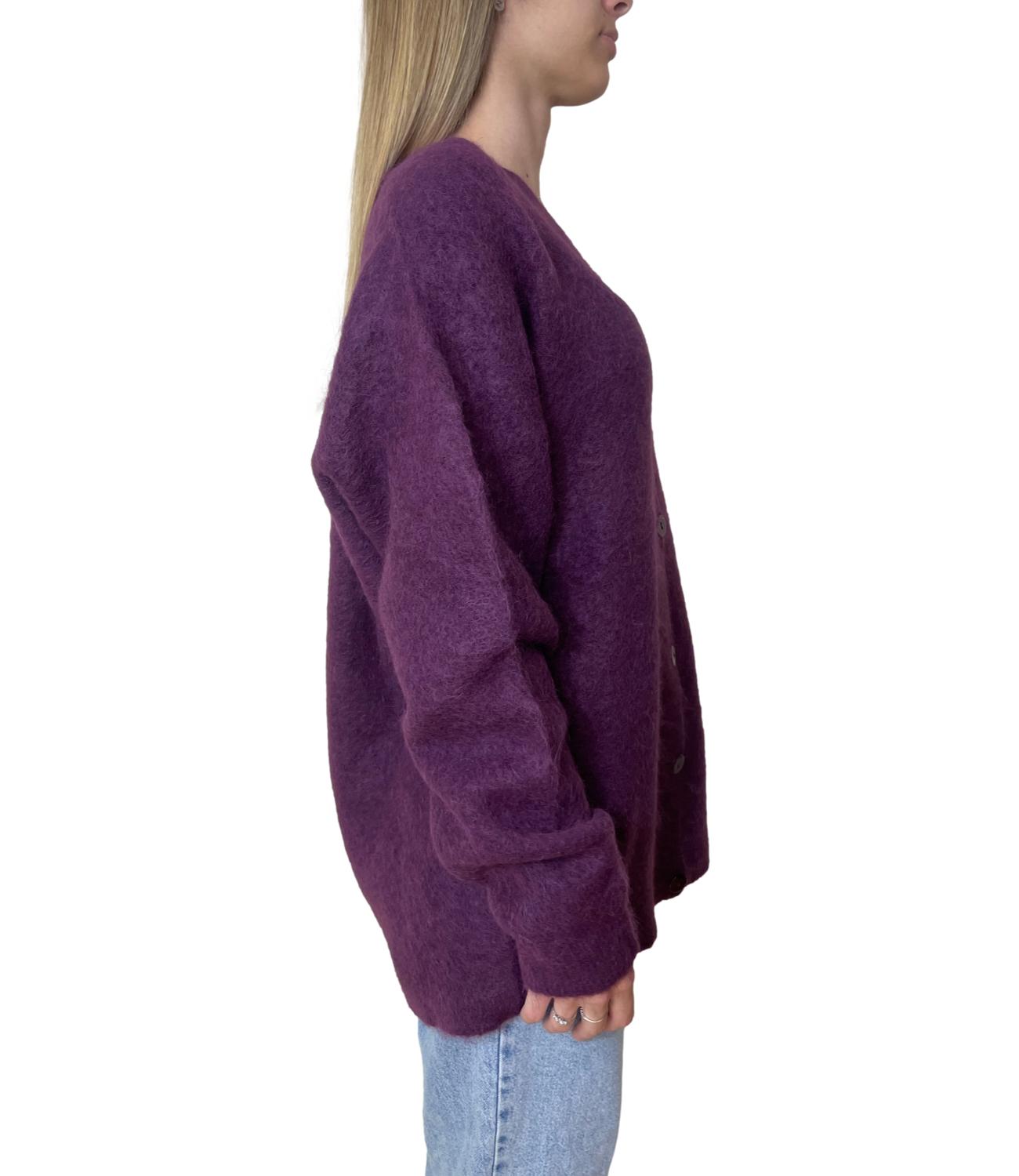Kontatto Cardigan Lungo Melanzana Donna
