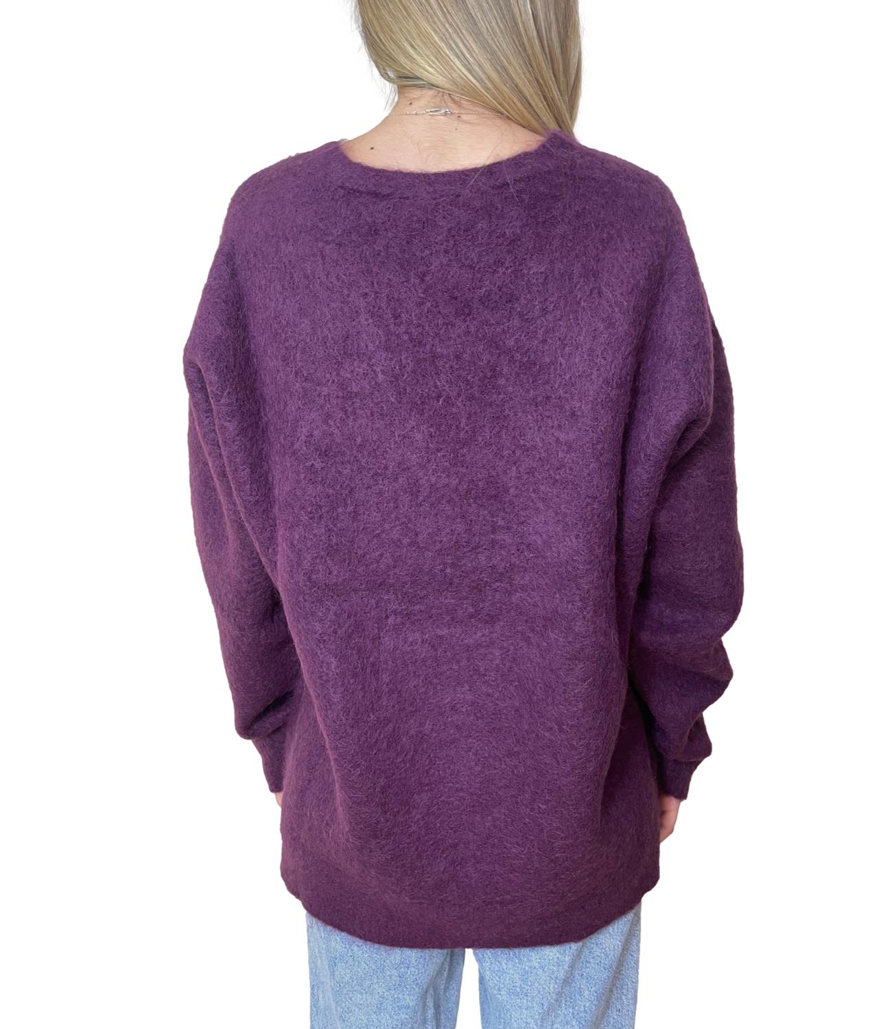 Kontatto Cardigan Lungo Melanzana Donna
