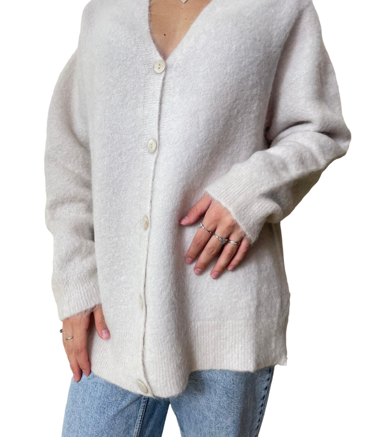 Kontatto Cardigan Lungo Avorio Donna