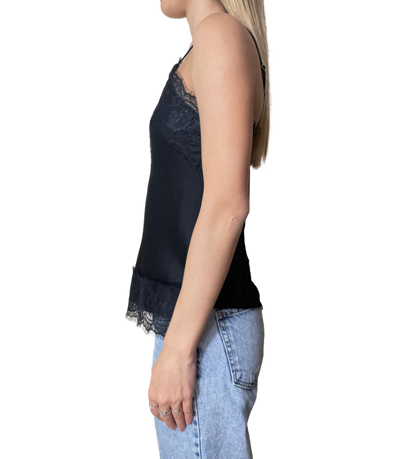 Kontatto Top Pizzo Nero Donna