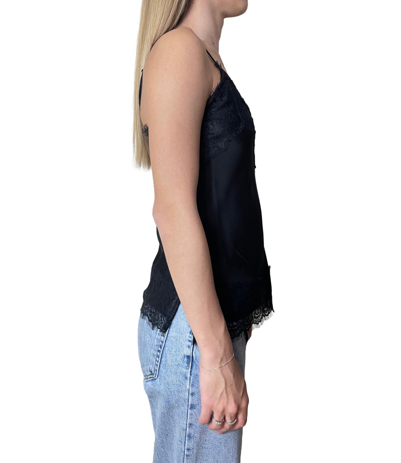Kontatto Top Pizzo Nero Donna
