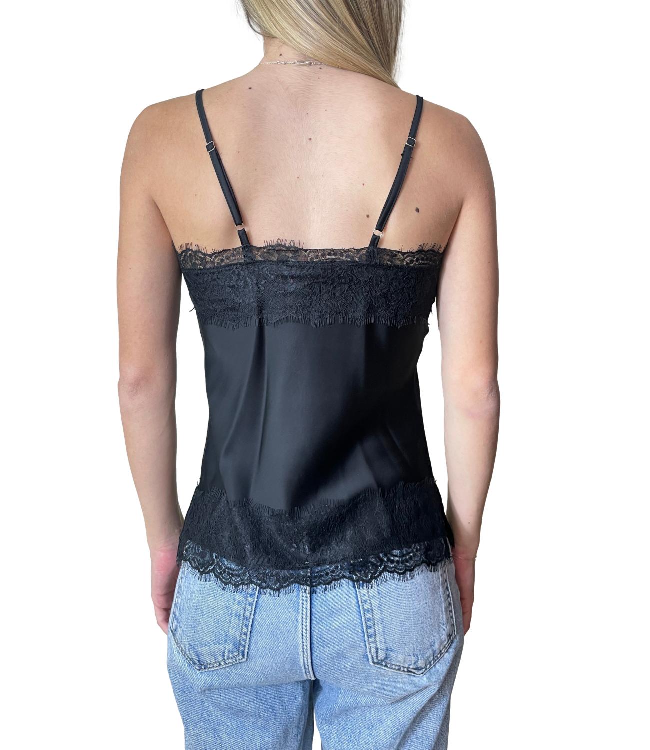 Kontatto Top Pizzo Nero Donna