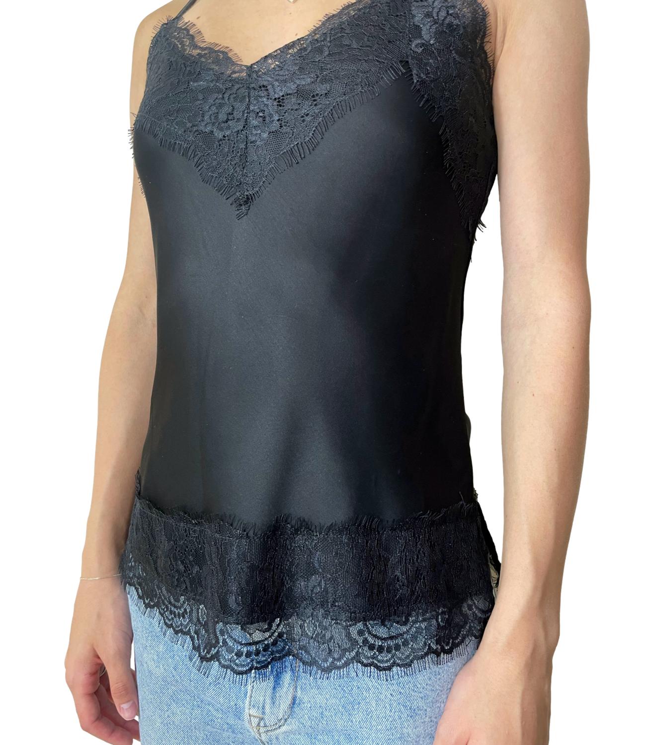Kontatto Top Pizzo Nero Donna