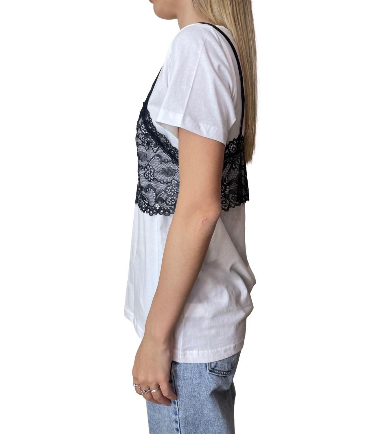 Kontatto T-shirt Pizzo Bianco Donna
