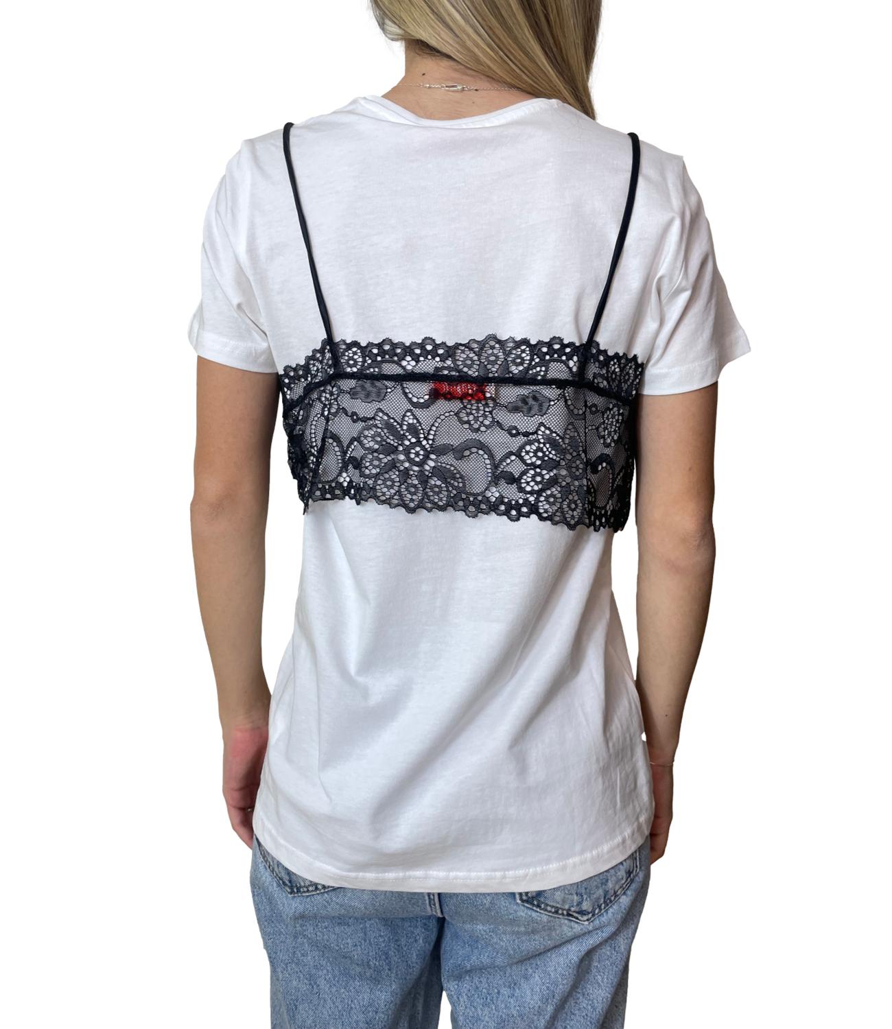 Kontatto T-shirt Pizzo Bianco Donna