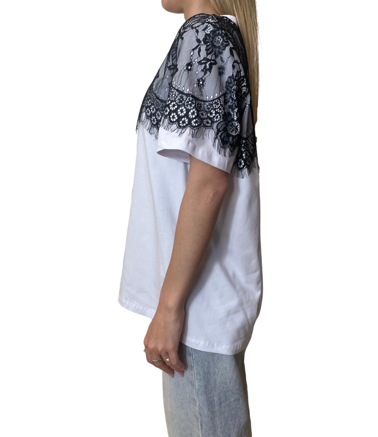 Kontatto T-shirt Pizzo Panna Donna