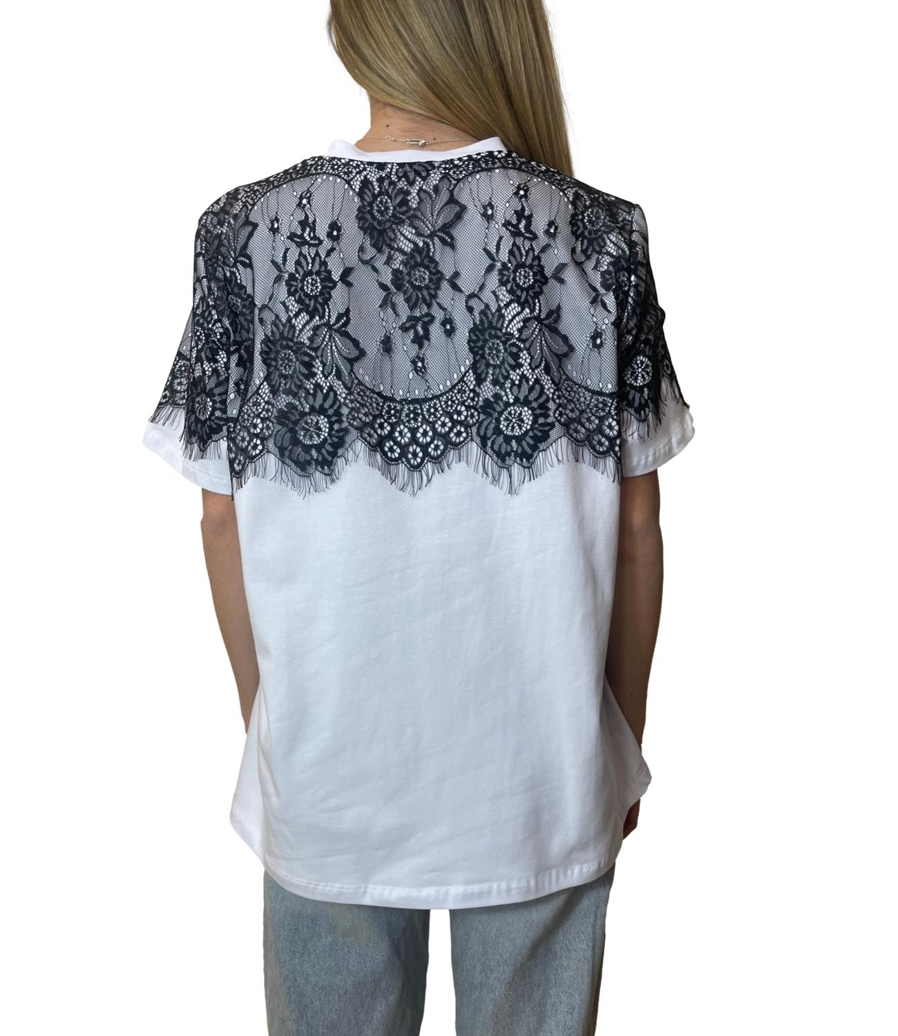 Kontatto T-shirt Pizzo Panna Donna