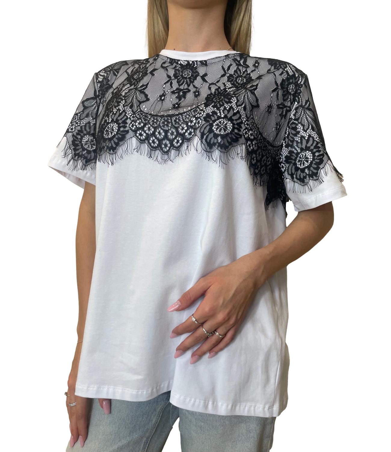 Kontatto T-shirt Pizzo Panna Donna