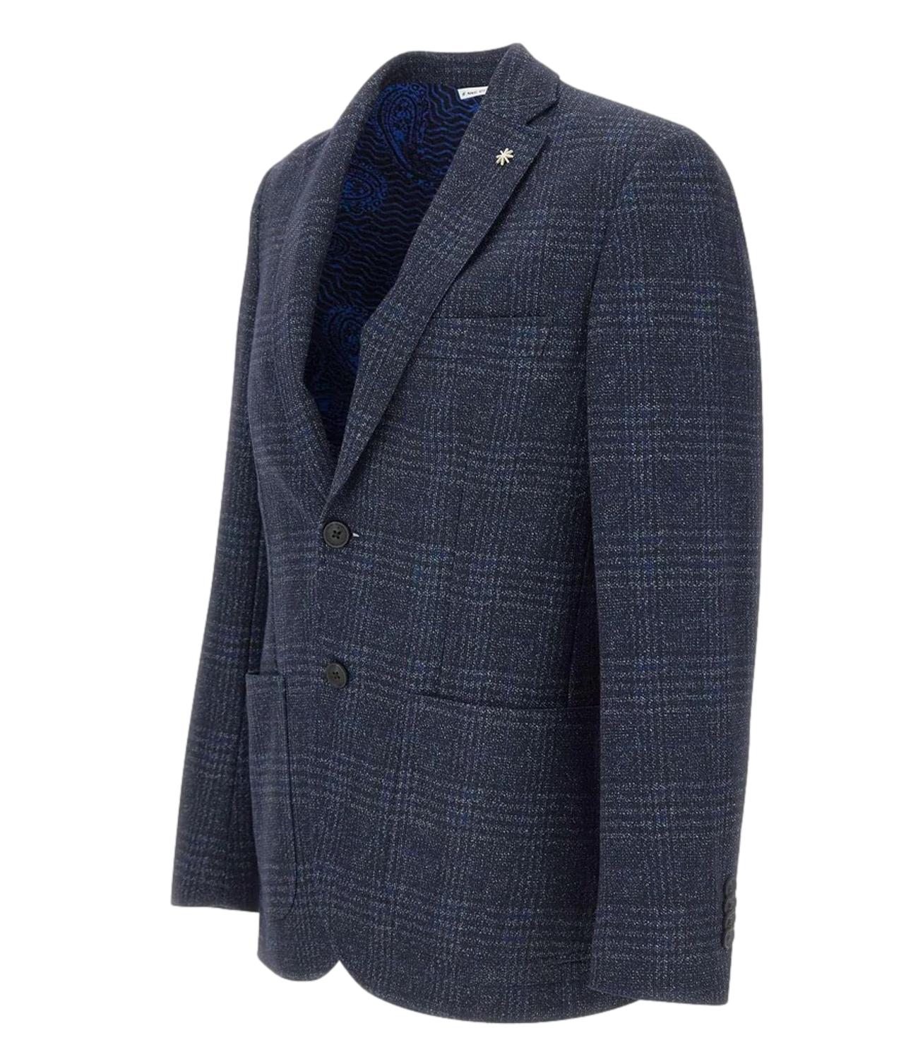 Giacca quadri blu e blu scuro