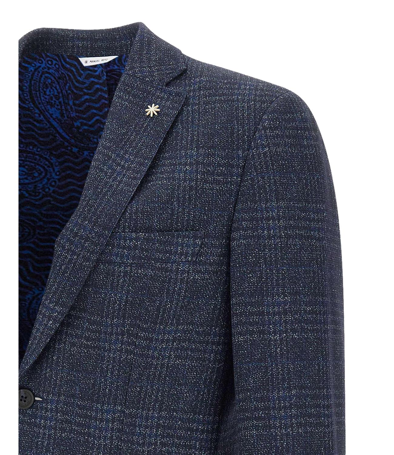 Giacca quadri blu e blu scuro