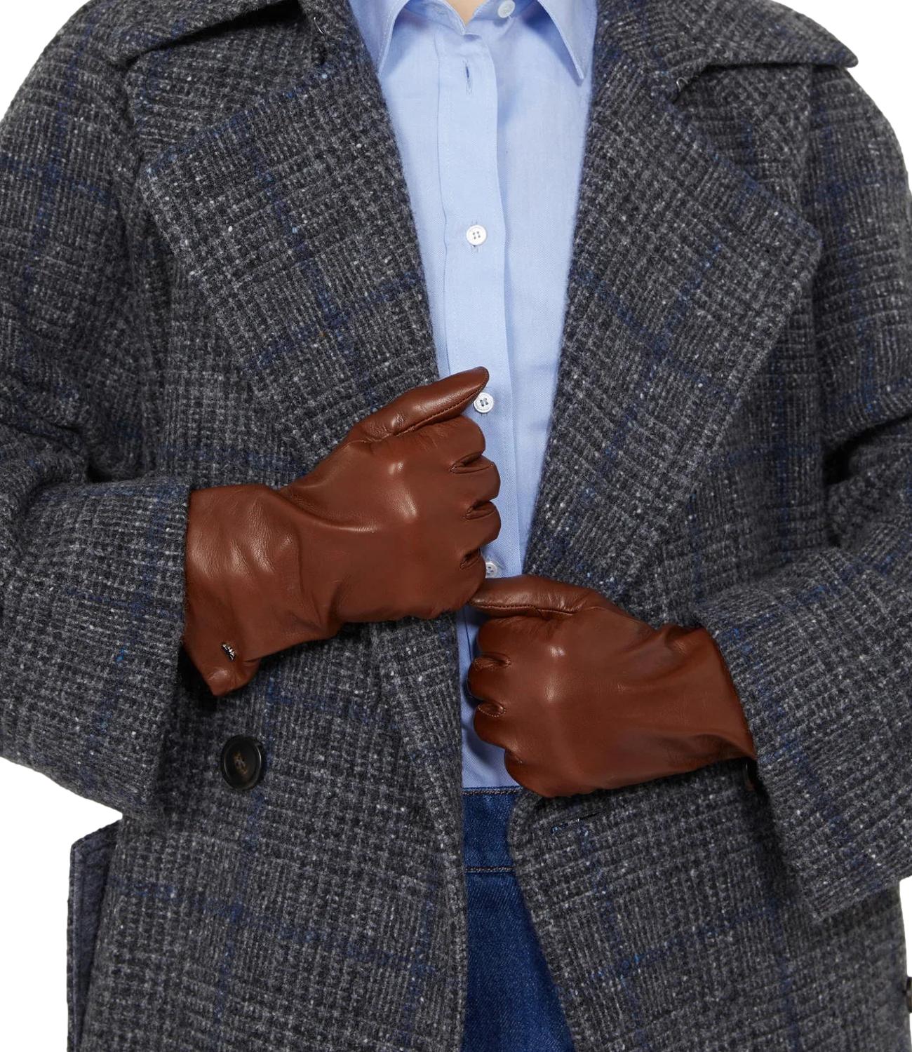 Max Mara Weekend Guanti Senapeshort Cuoio Donna