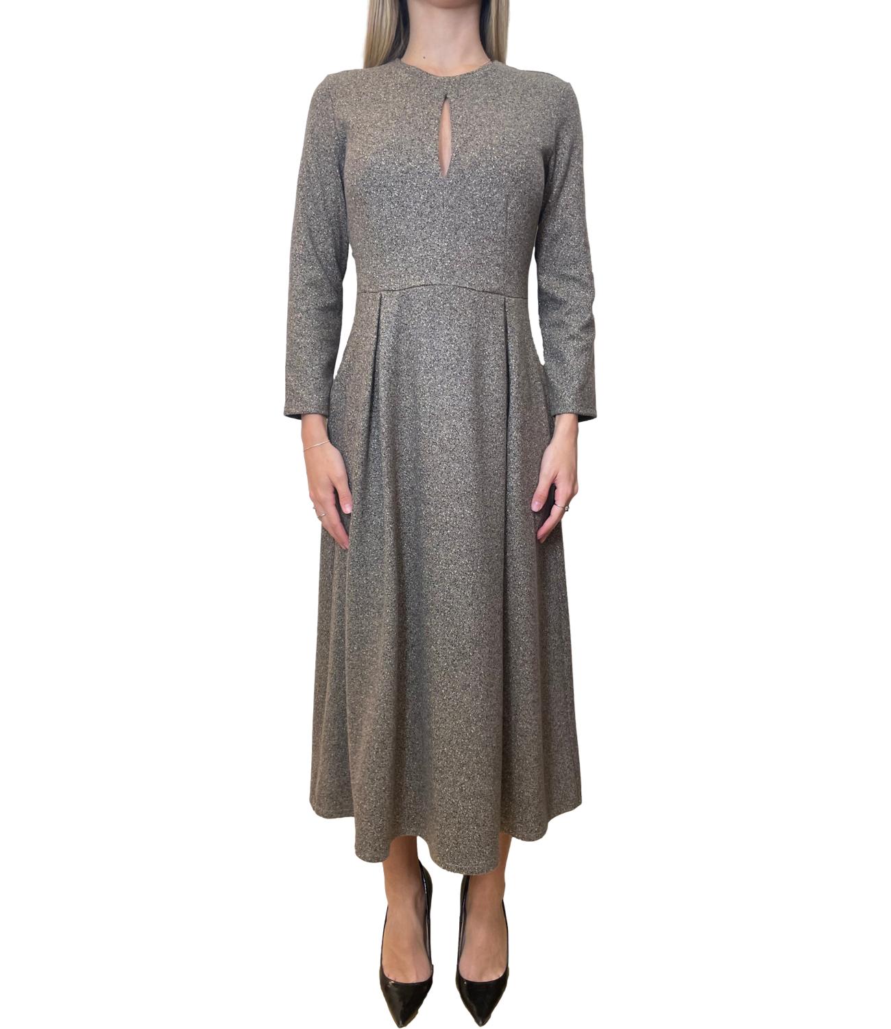 MM Abito Scena Cuoio Jacquard Donna