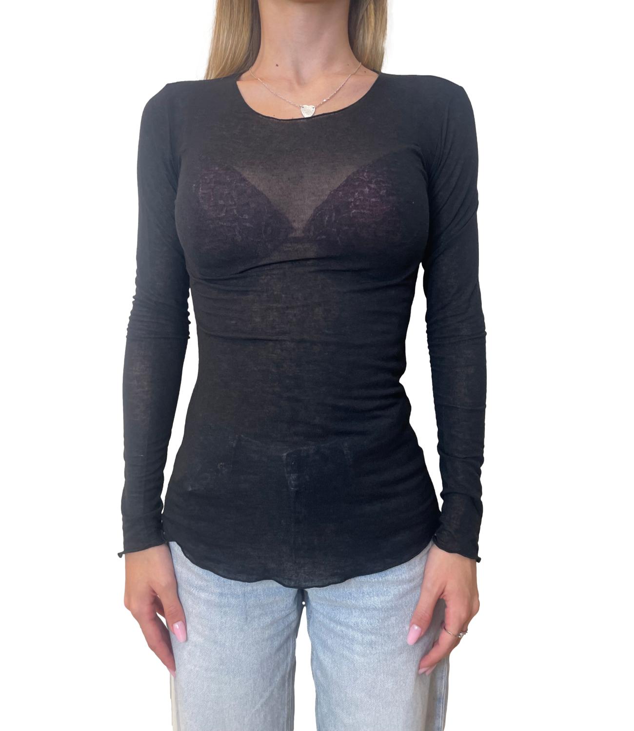Motel Maglia Girocollo Nero Donna
