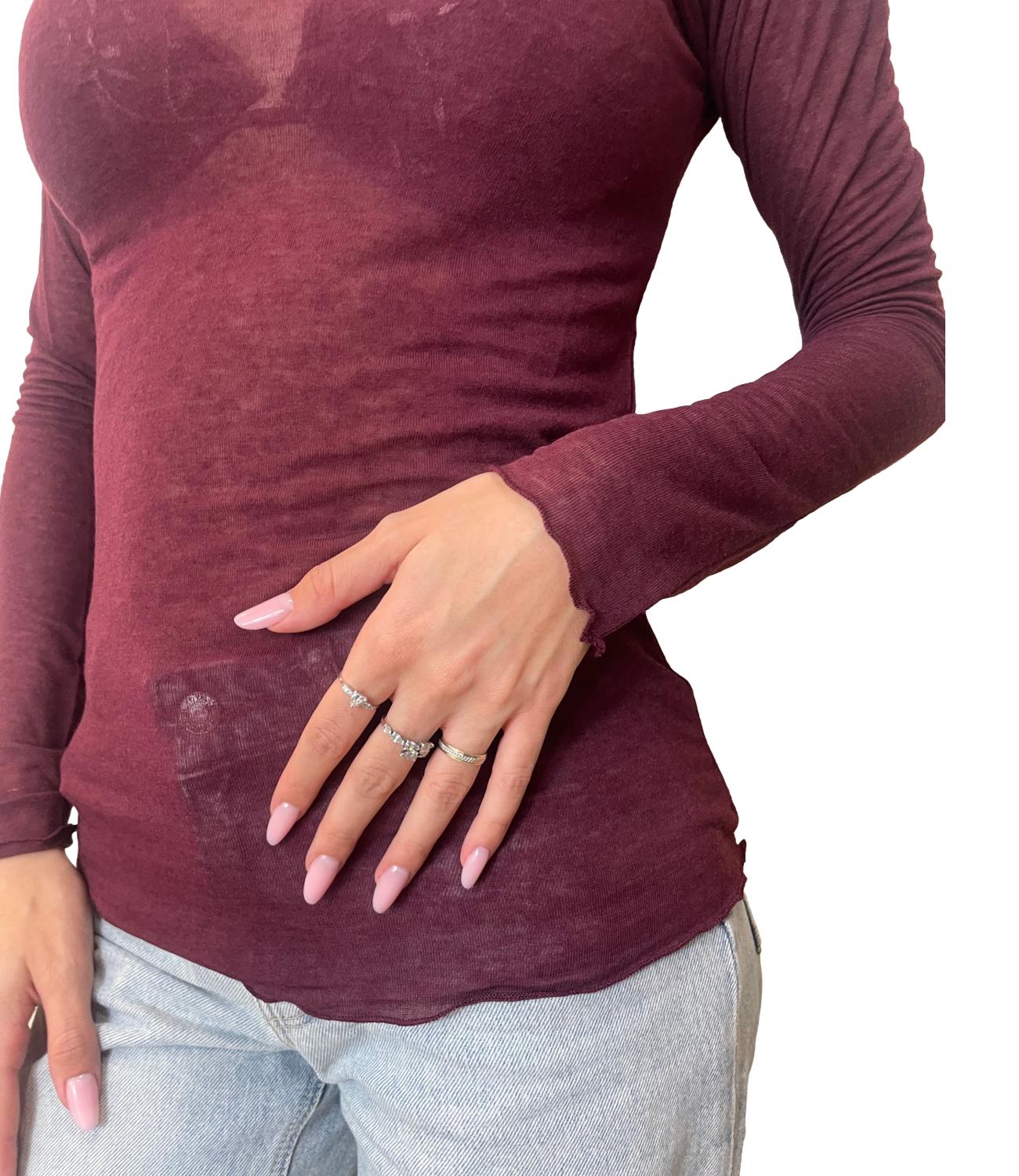 Motel Maglia Girocollo Bordeaux Donna
