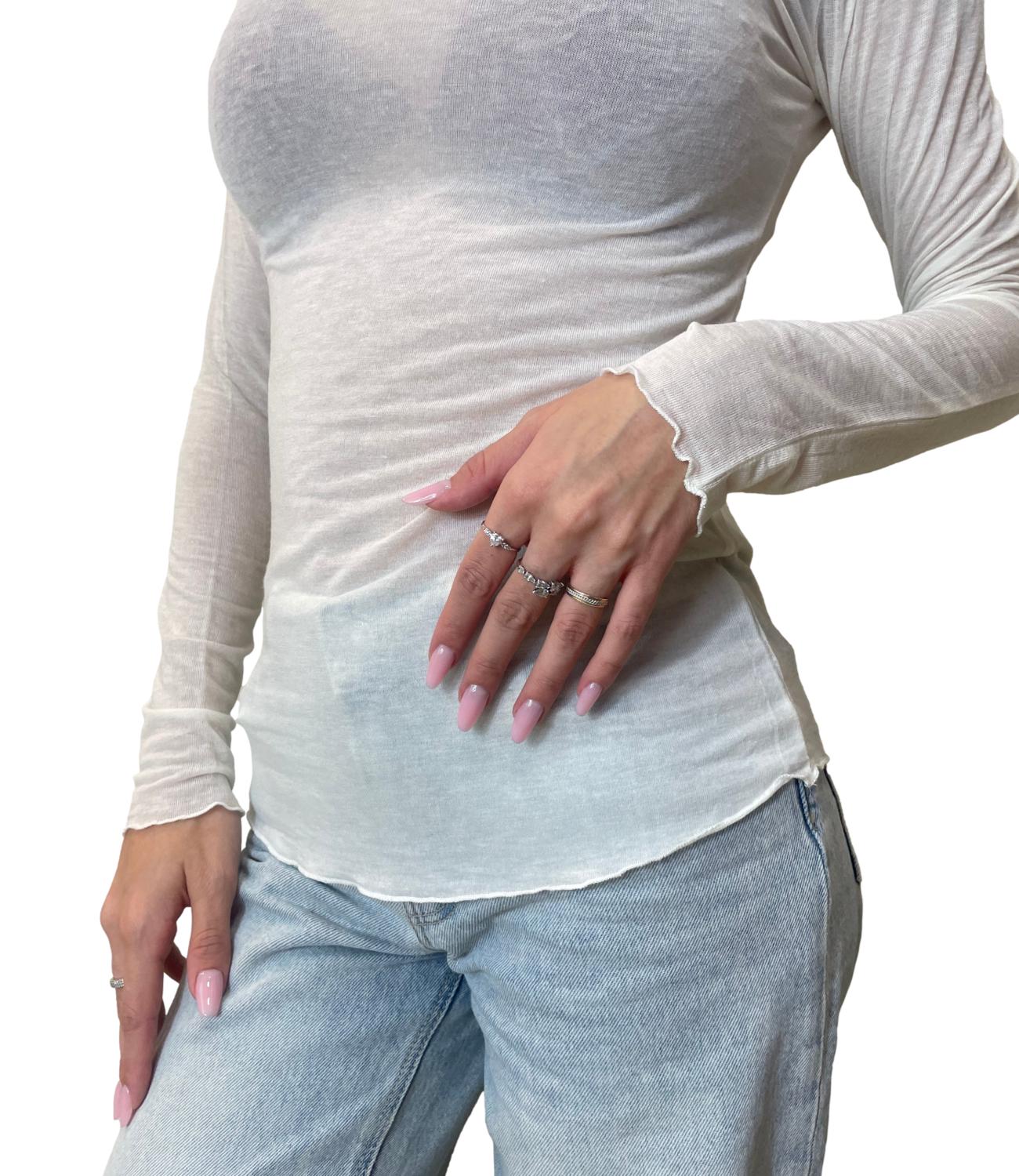 Motel Maglia Girocollo Panna Donna