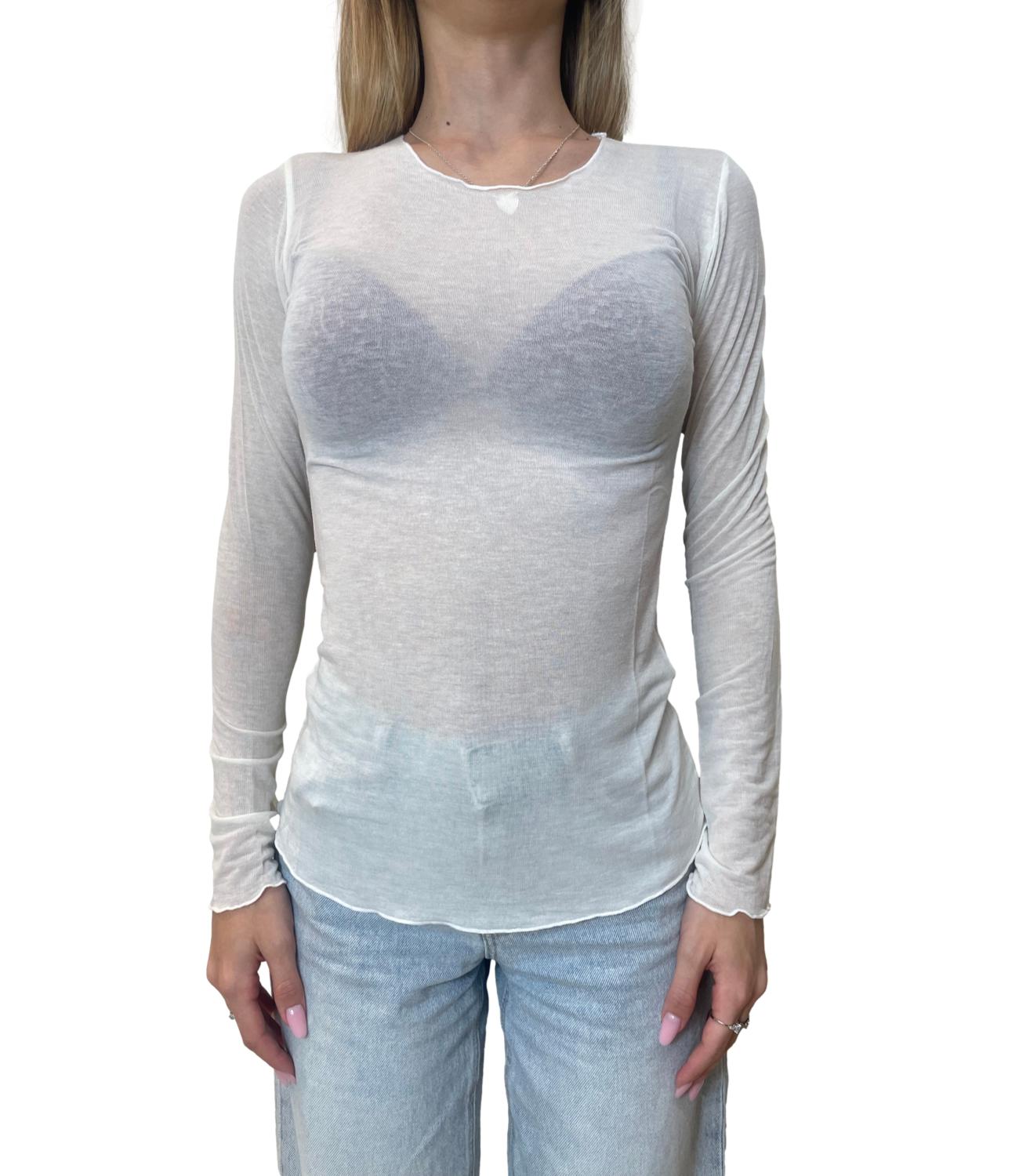 Motel Maglia Girocollo Panna Donna